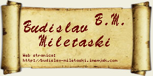 Budislav Miletaški vizit kartica